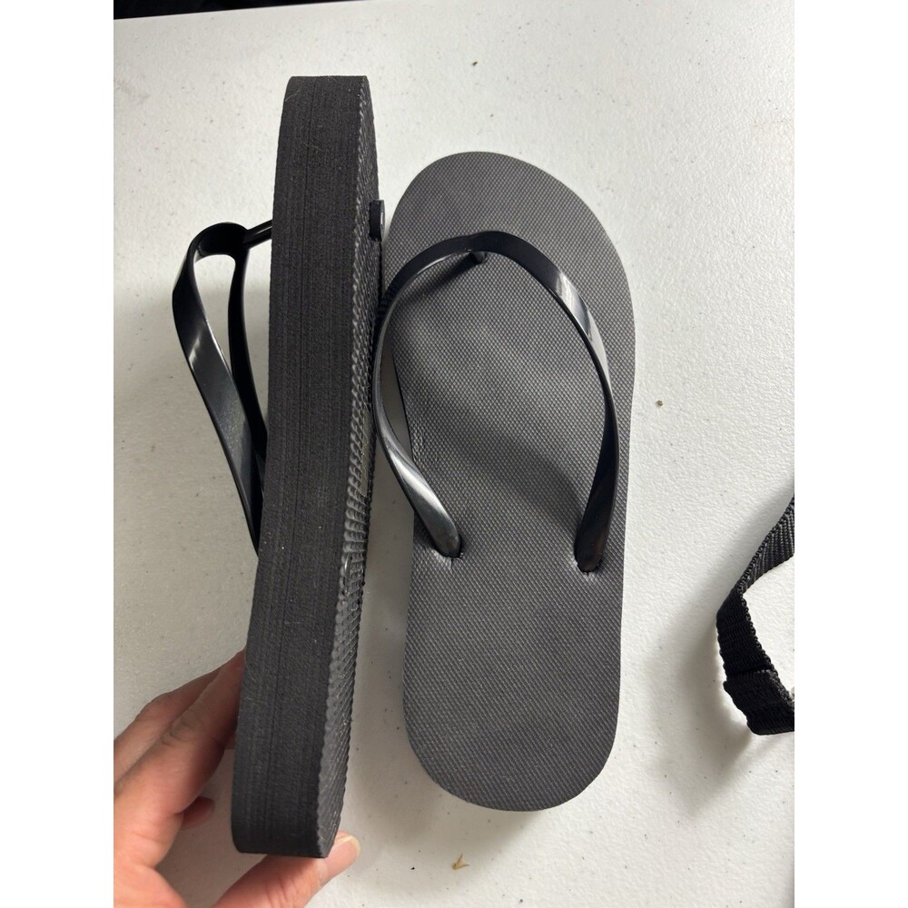 Women's 6/7 Flip Flops / Sandals Blacks Wide Platform